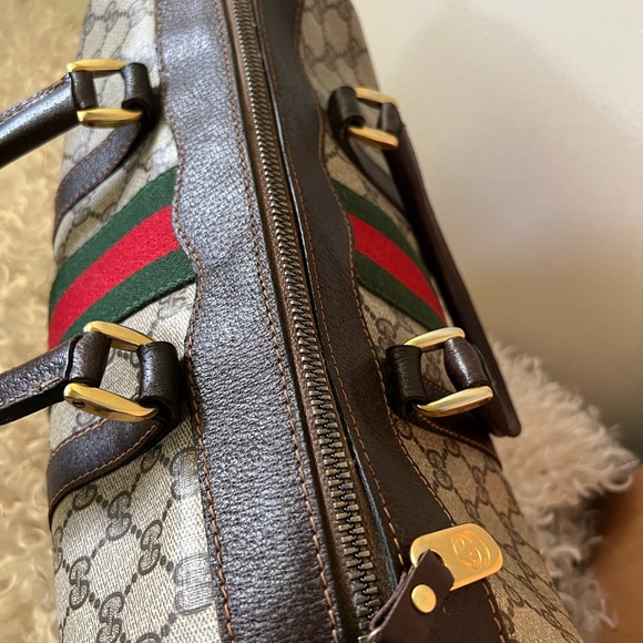 Gucci Vintage Boston Sherry Line handbag Leather PVC bag - Picture 7 of 10